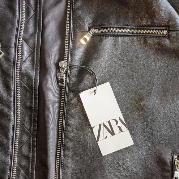 Zara Large leather jacket - Picture 3 of 9